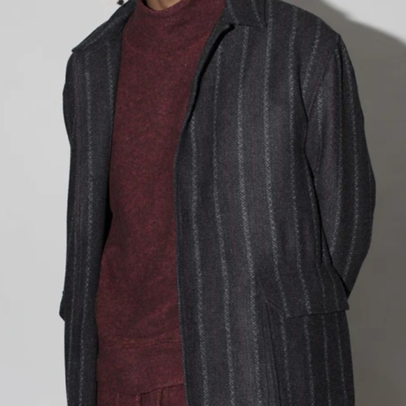 NWT! Honore Chalk Stripe Woven Coat - Picture 4 of 9